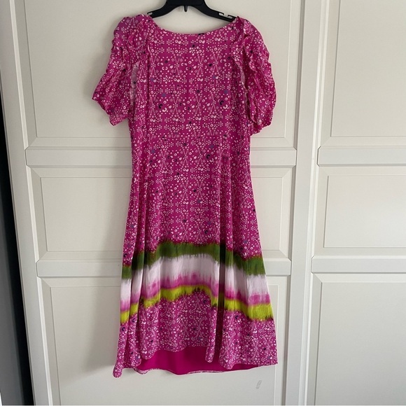 Tanya Taylor Luciana Printed V-Neck Short-Sleeve Dress 30610 - Picture 5 of 11